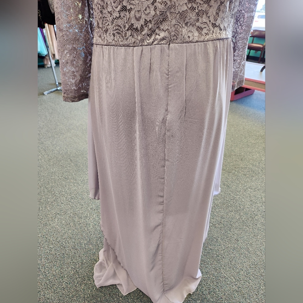 Mother's gown/Evening formal dress Lace Chiffon/Gray Size 26 Private Lab… - Picture 3 of 7